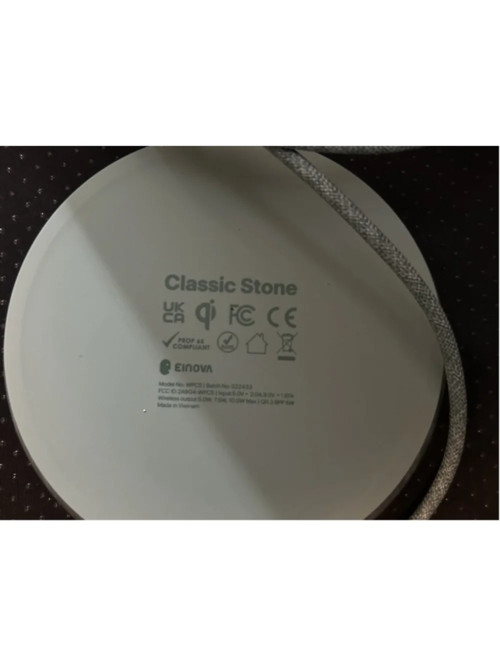 Einova Classic Stone Wireless Charging Pad Genuine Marble-Two Varieties